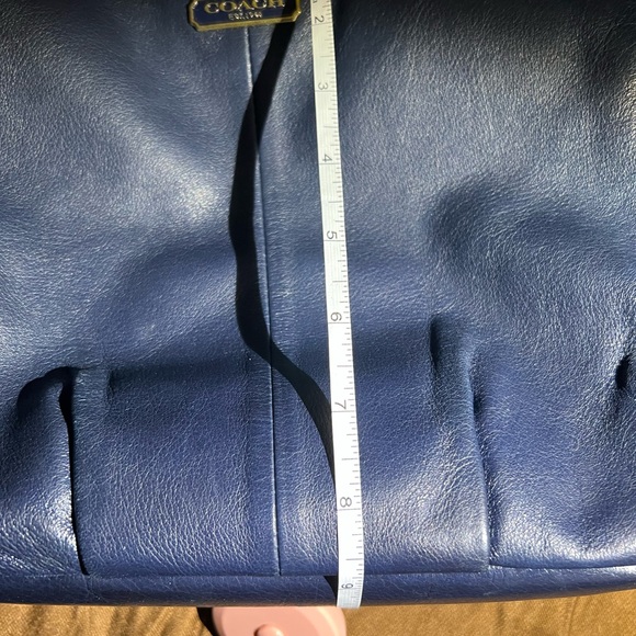 Coach Madison Navy Blue Leather Maggie Hobo Shoulder Bag Purse Tote - NCO - Picture 12 of 13